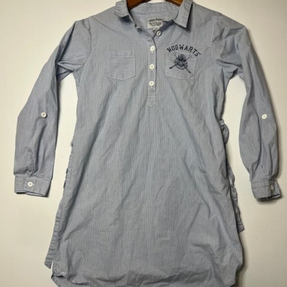 Harry Potter Hogwart's Girls Tunic Tie White and Blue Dress Sz XL - Picture 1 of 7